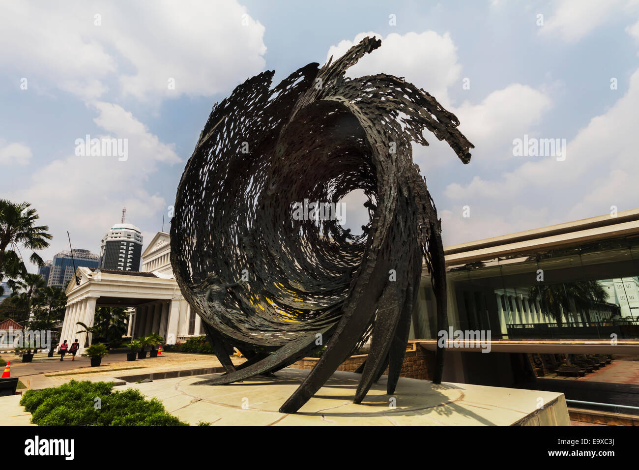 Modern sculpture by the National Museum, Jakarta, Java, Indonesia Stock