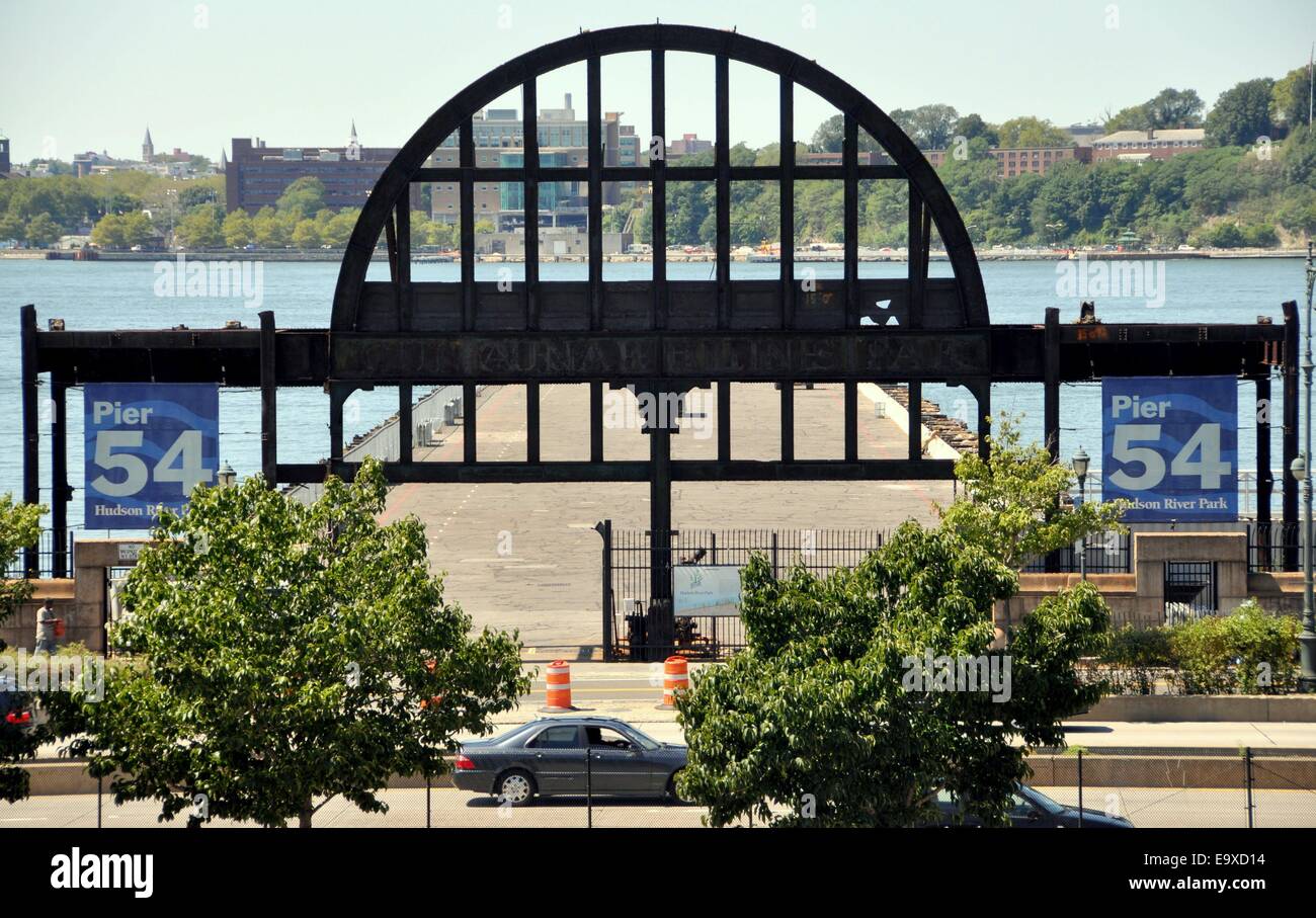 NYC The rounded west front arch is all the remains of Pier 54 in