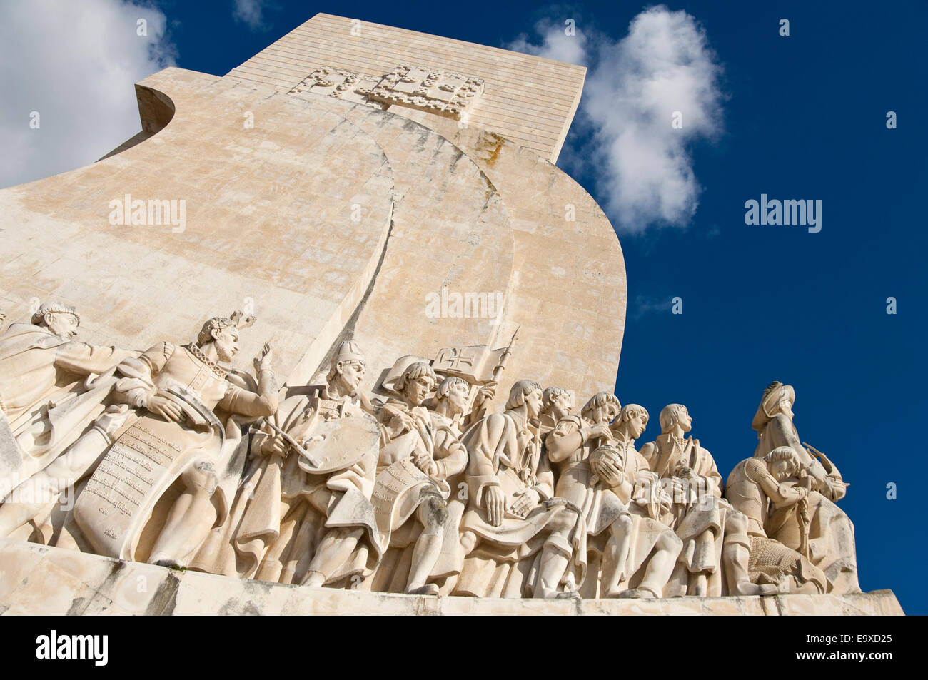 Horizontal close up view of the Monument to the Discoveries in Belem Belém, Lisbon Stock Photo