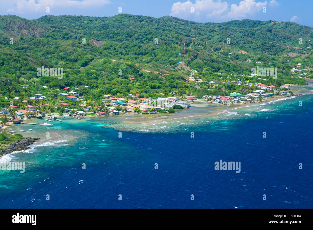 Aerial photo of the island of Roatan Honduras Stock Photo Alamy Aerial photo of the island of Roatan Honduras Stock Photo Alamy