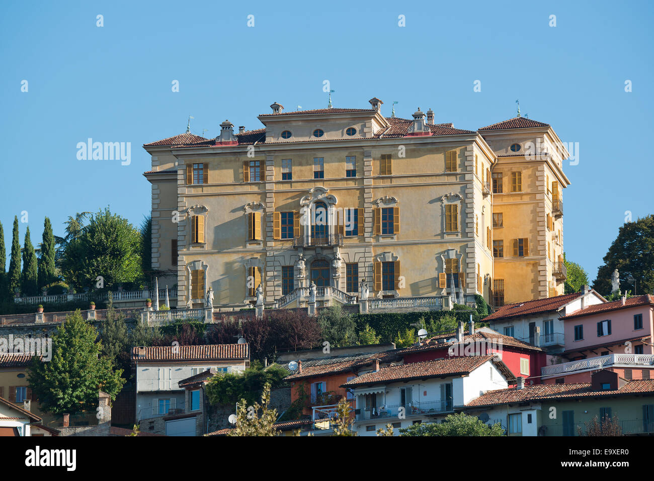 Italy,panorama of the Gancia castle in Canelli: Langhe-Roero and Monferrato  on the World Heritage List UNESCO Stock Photo - Alamy