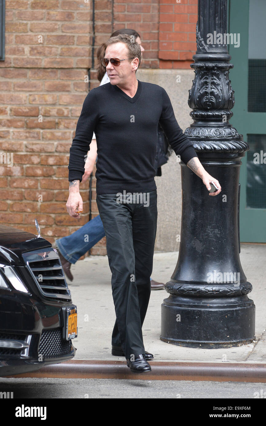 Actor Kiefer Sutherland out and about in New York  Featuring: Kiefer Sutherland Where: Manhattan, New York, United States When: 02 May 2014 Stock Photo