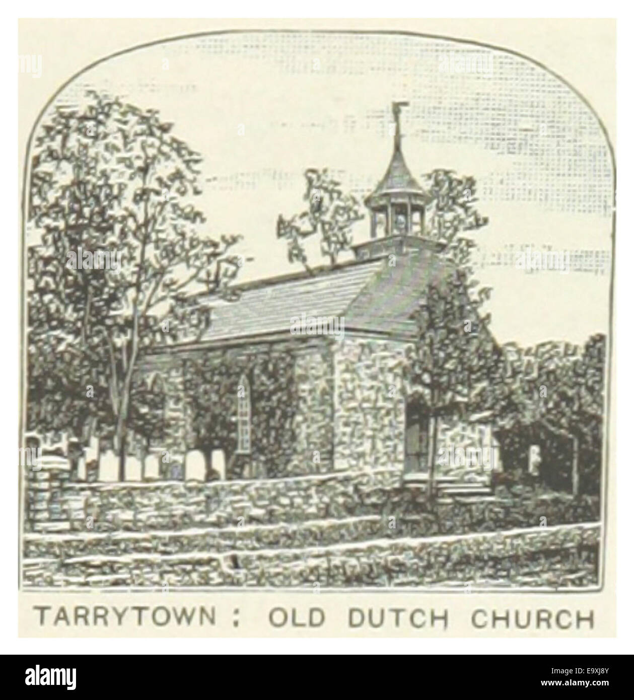 US-NY(1891) p579 TARRYTOWN, OLD DUTCH CHURCH IN SLEEPY HOLLOW Stock Photo