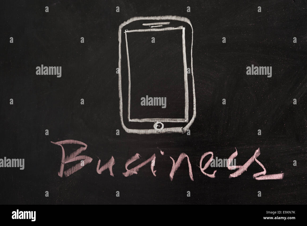 Mobile business concept drawn on blackboard Stock Photo