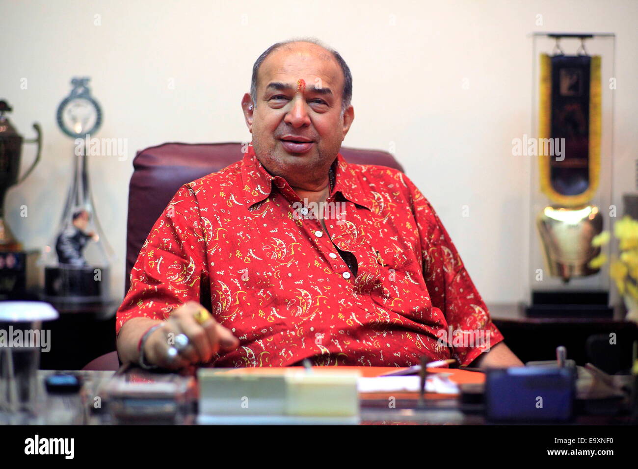 MANOJ DESAI, Managing director Of Maratha Mandir Cinema, in his office. The Hindi romantic Bollywood film 'Dilwale Dulhania Le Jayenge' has started its 20th year of uninterrupted run at the iconic Maratha