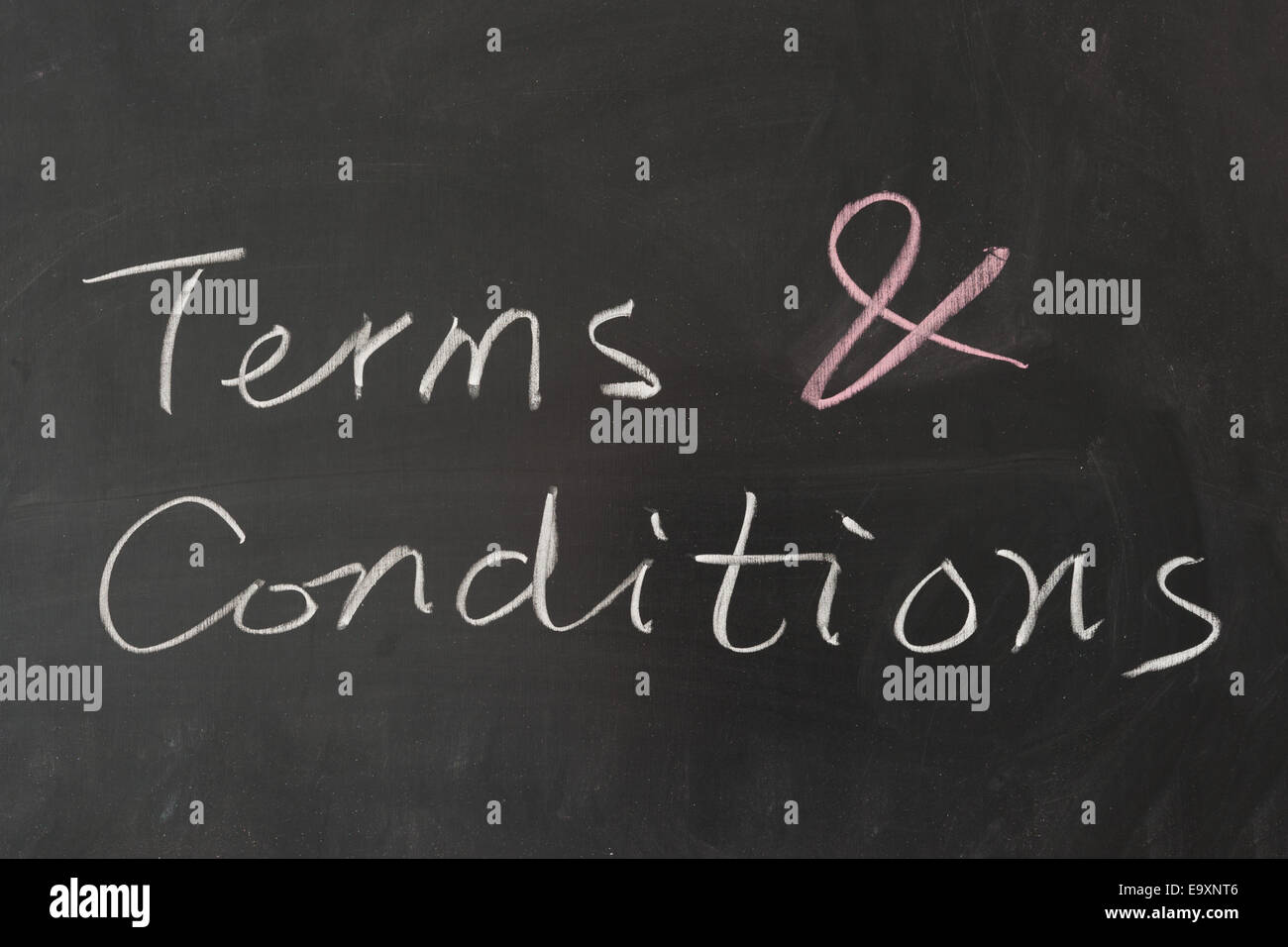 Terms and conditions words on blackboard Stock Photo