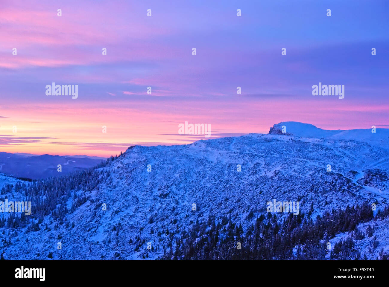Mountain landscape at sunrise in Carpathians Stock Photo - Alamy