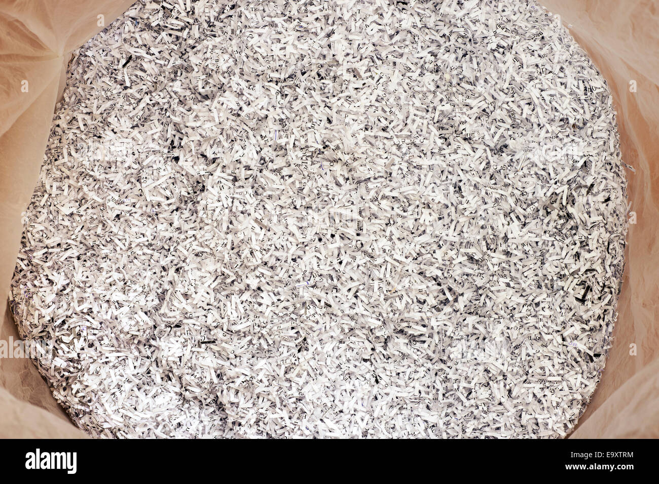 plastic bag full of shredded paper Stock Photo Alamy