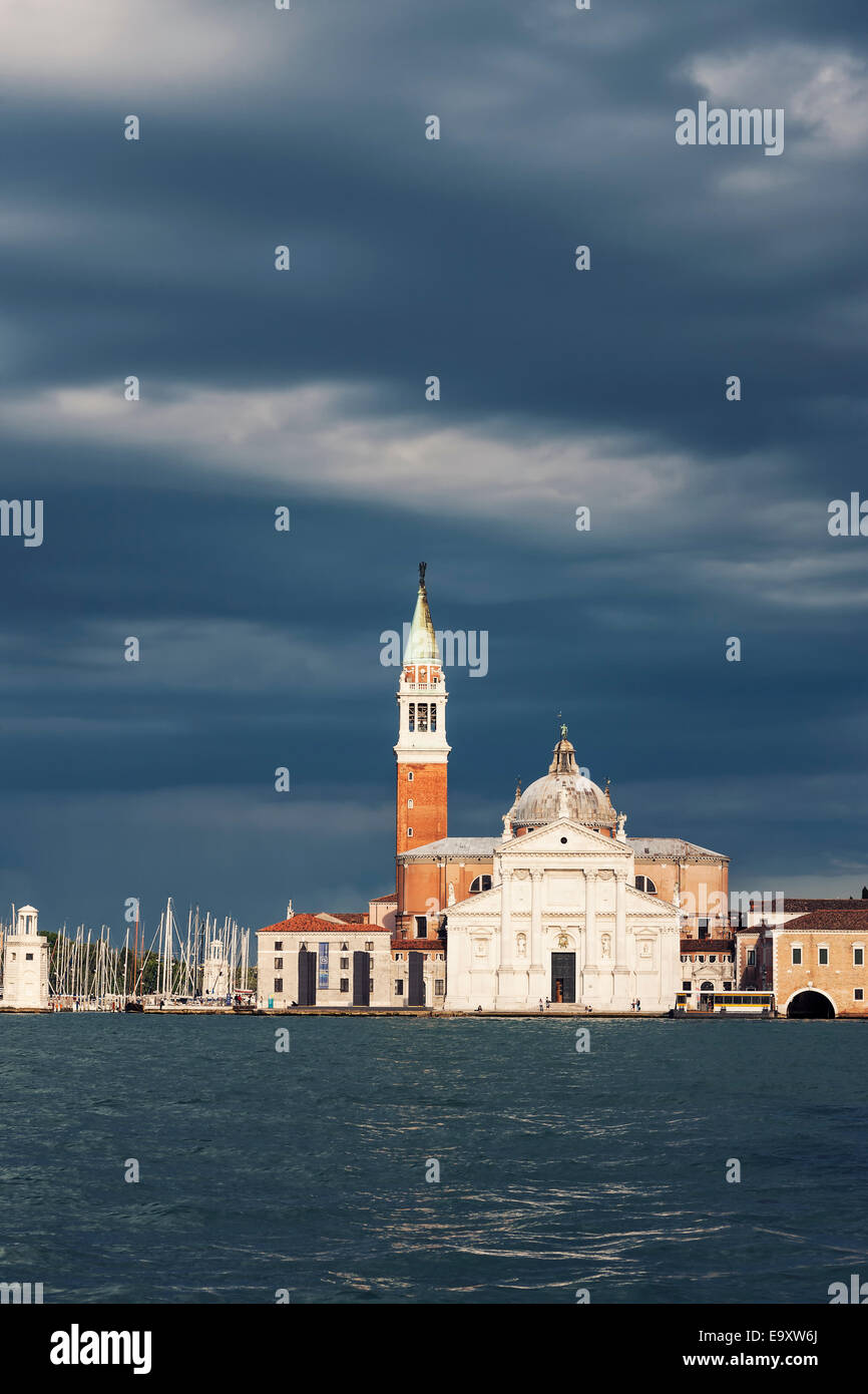 Church of San Giorgio Maggiore with clouds in Venice, Italy Stock Photo ...