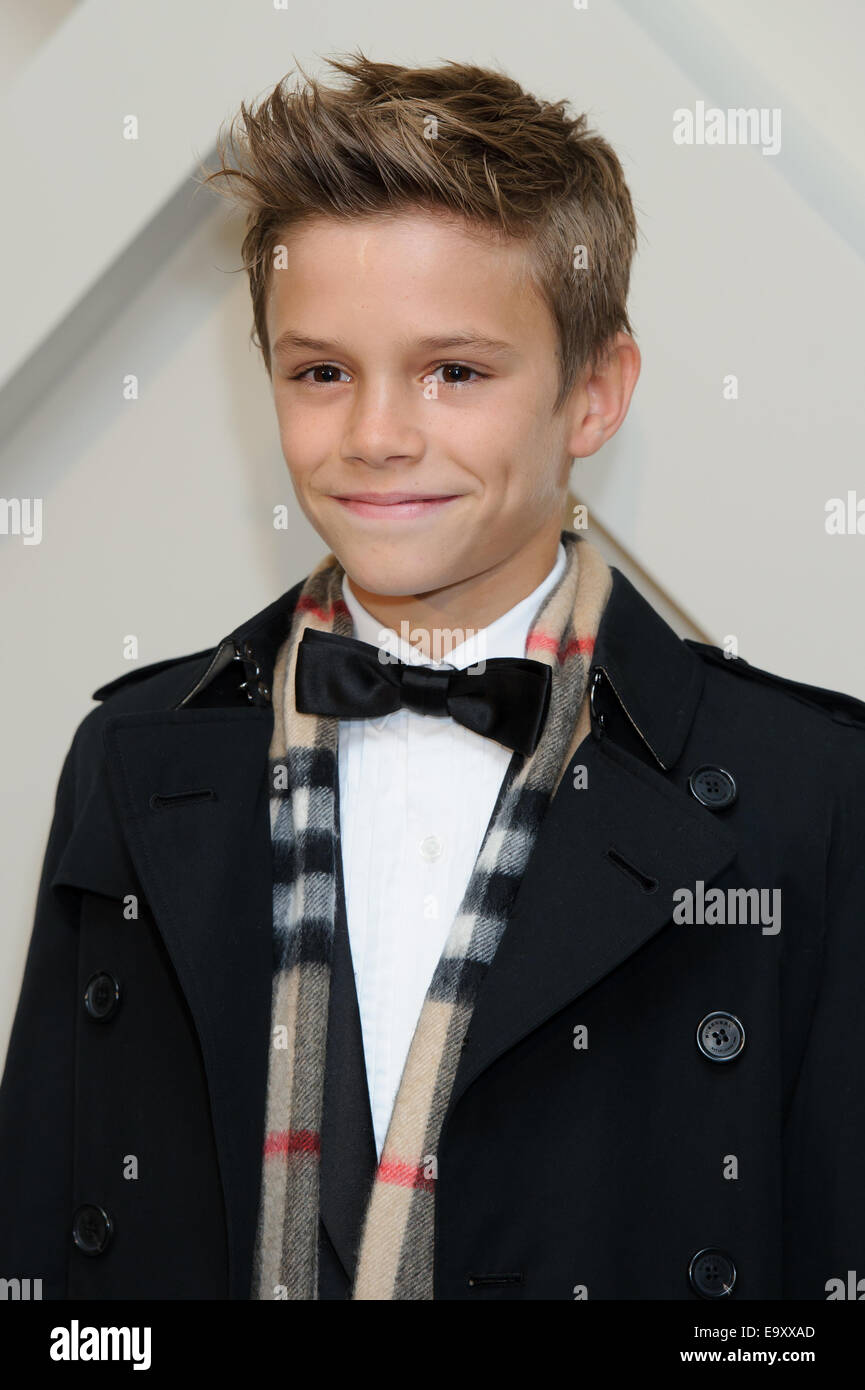 Romeo Beckham arrives for the Burberry Festive Campaign Launch Stock Photo  - Alamy