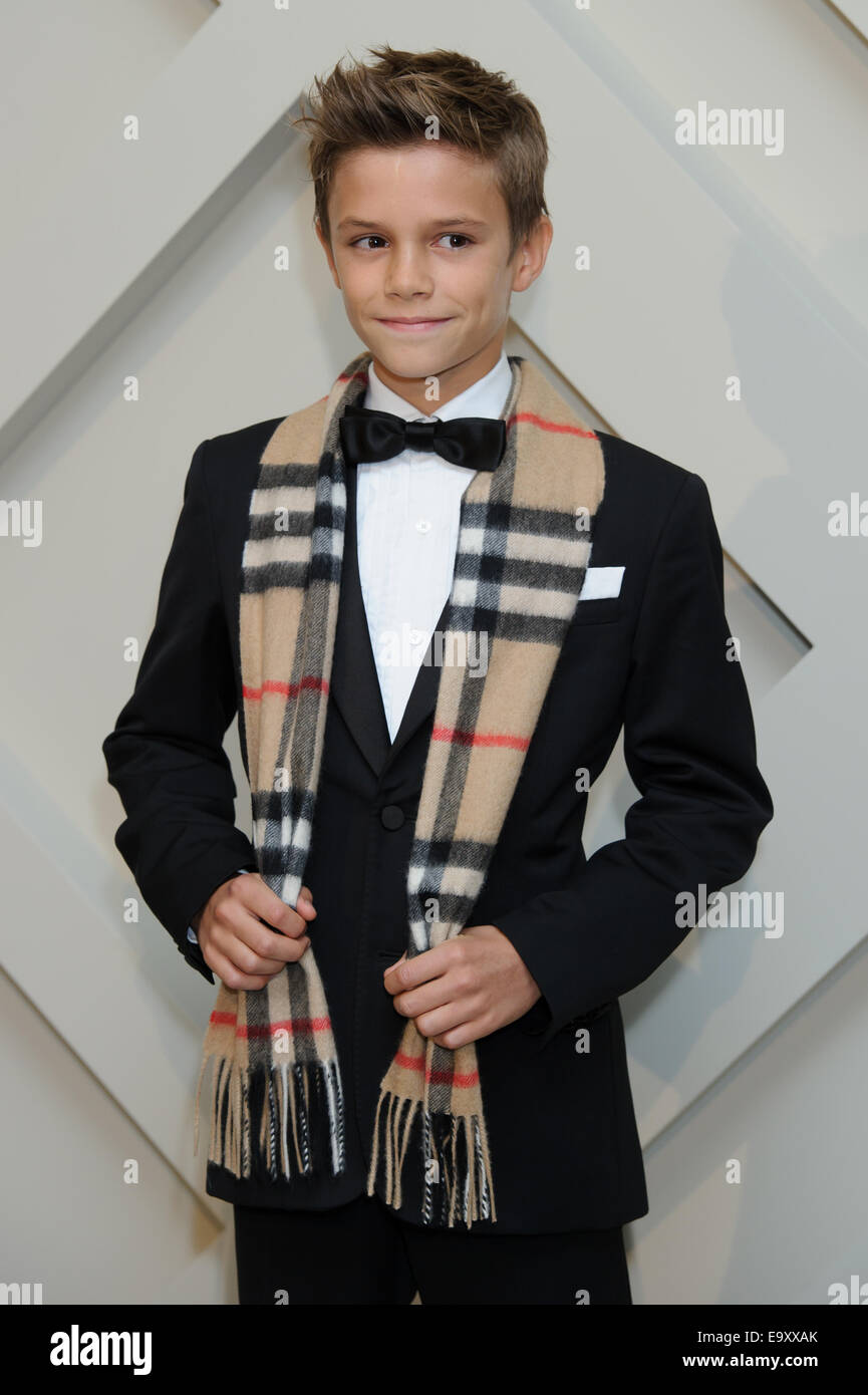 Romeo Beckham arrives for the Burberry Festive Campaign Launch Stock Photo  - Alamy