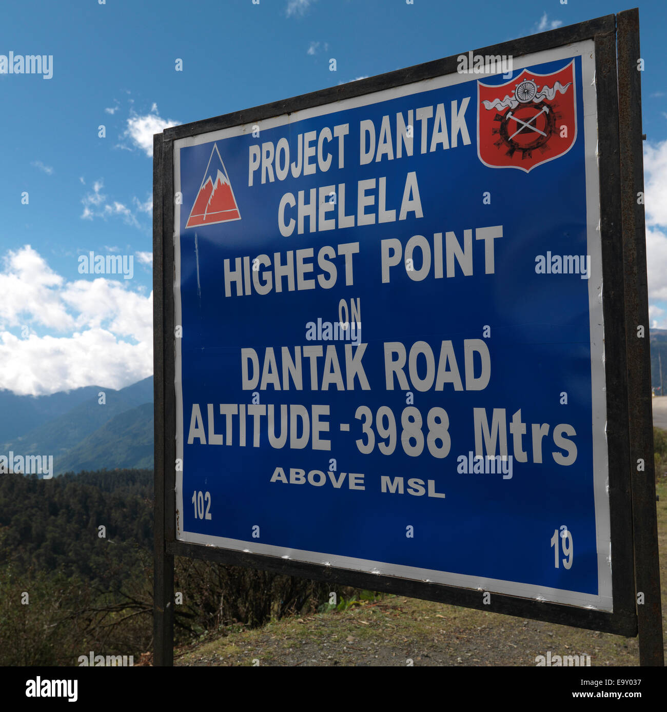 Traffic Signs Mountainous Backgrounds Writing Indonesian Stock Photo  1920028658