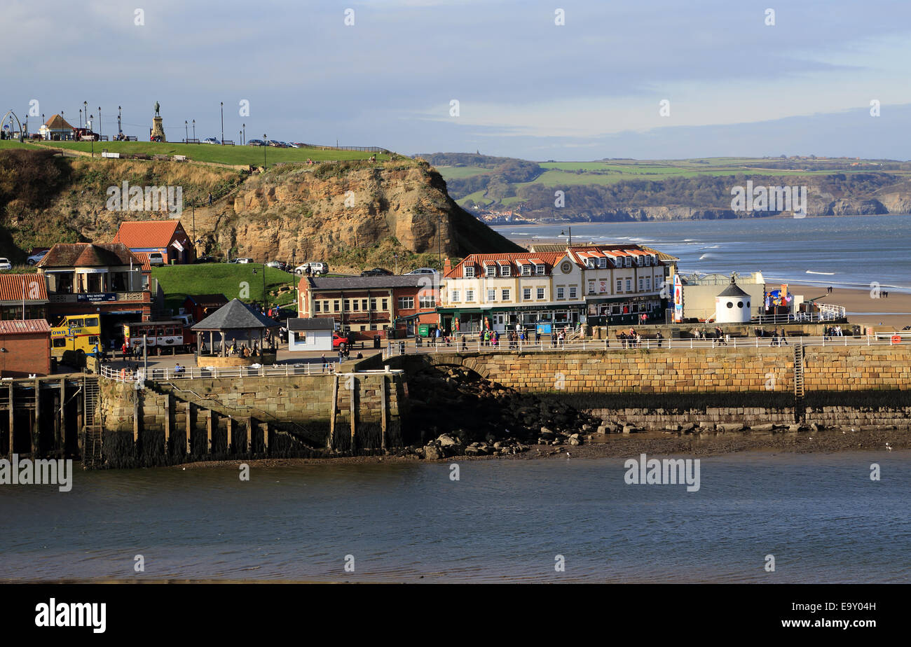 View of West Cliff from Abbey Plain, Whitby, North Yorkshire, England