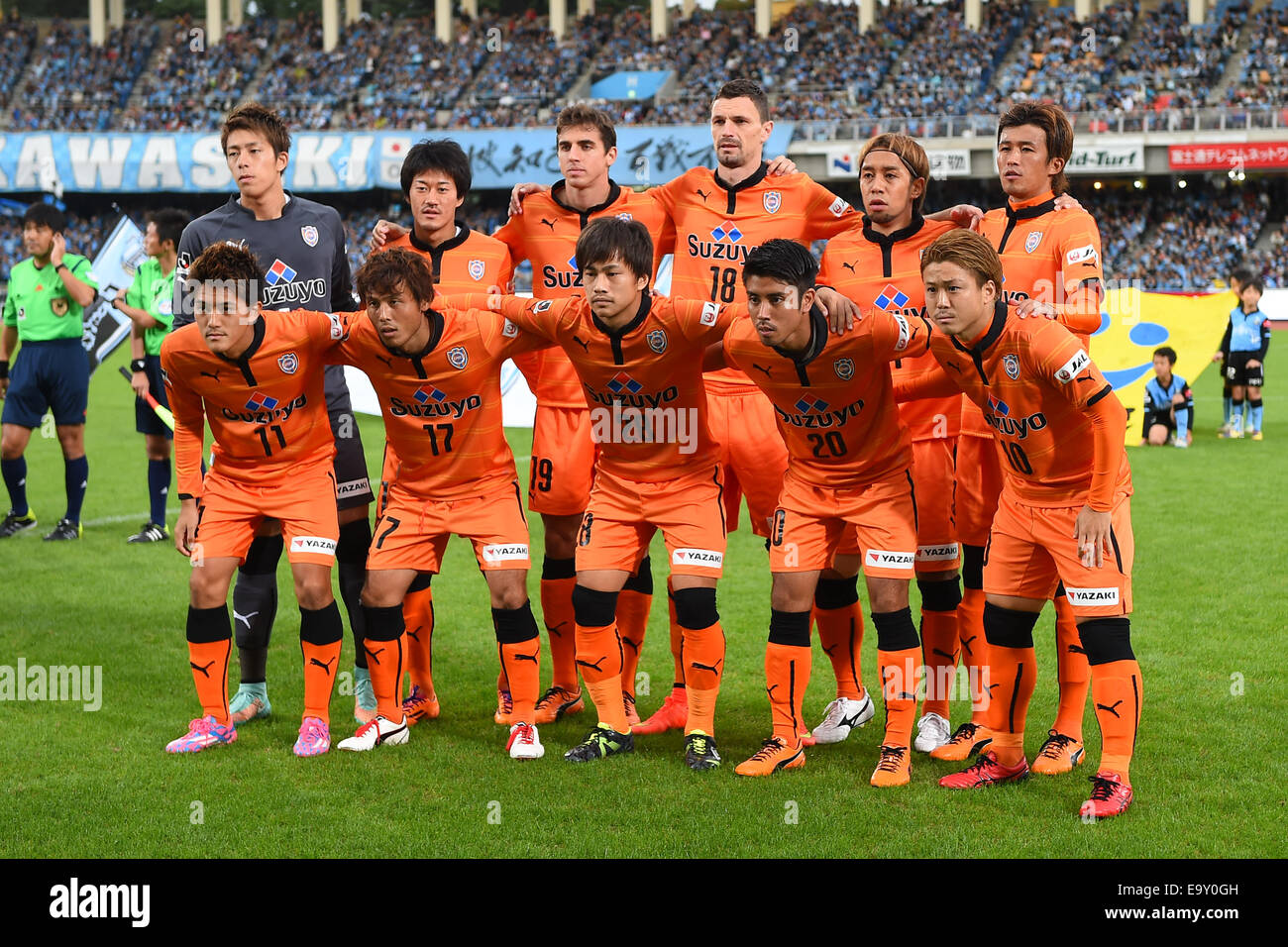 Kanagawa, Japan. 2nd Nov, 2014. Shimizu S-Pulse team group line-up