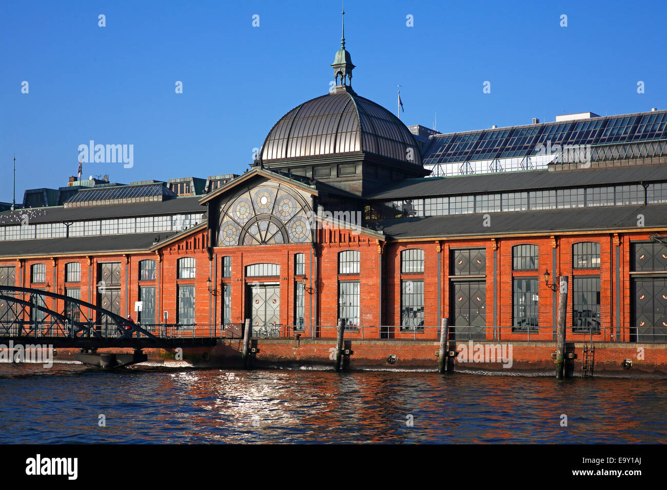 Event centre, former Fish Auction Hall, Altona Fish Market, Elbe, Hamburg, Germany Stock Photo