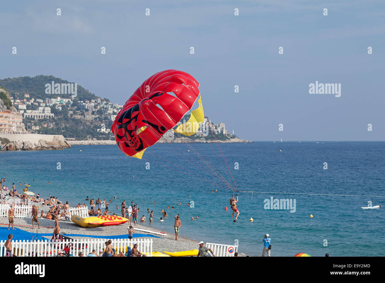 parasailing at the beach of Nice, Cote d´Azur, France Stock Photo Alamy