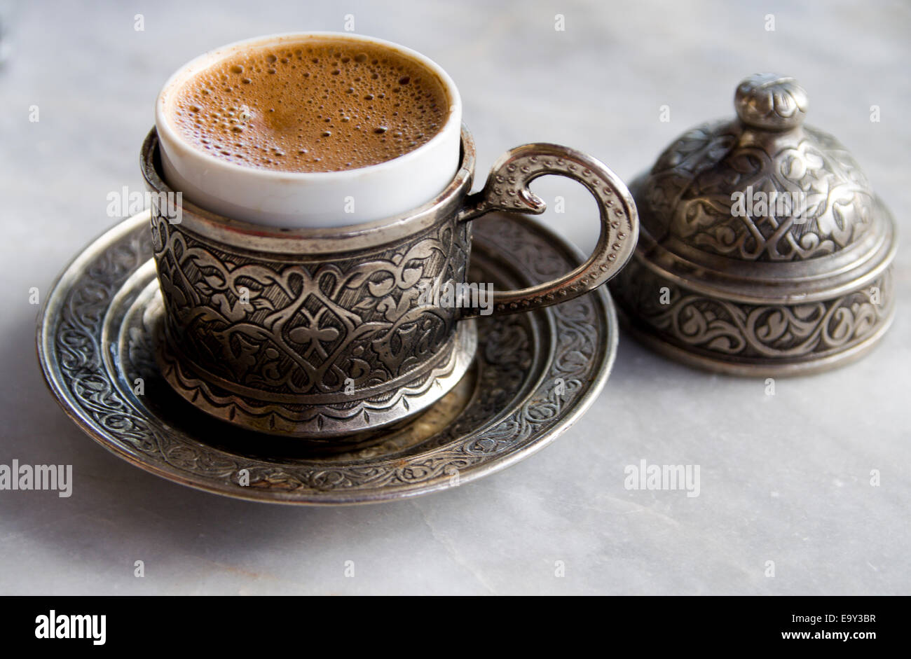 Cup of Turkish Coffee, Turkey, Asia. Stock Photo