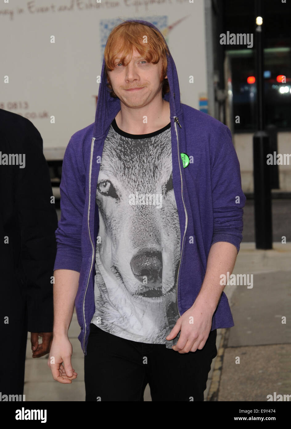 Rupert Grint leaving the BBC Radio 2 studios  Featuring: Rupert Grint Where: London, United Kingdom When: 02 May 2014 Stock Photo