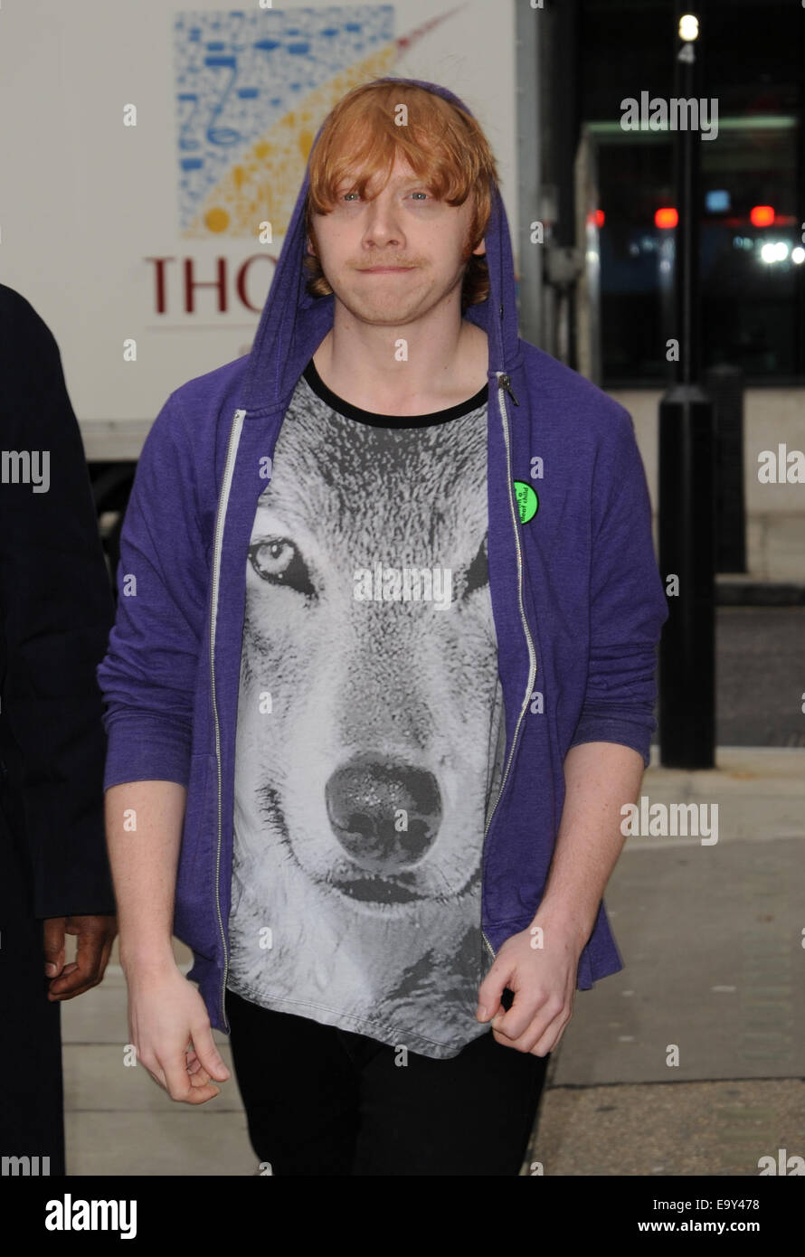 Rupert Grint leaving the BBC Radio 2 studios  Featuring: Rupert Grint Where: London, United Kingdom When: 02 May 2014 Stock Photo