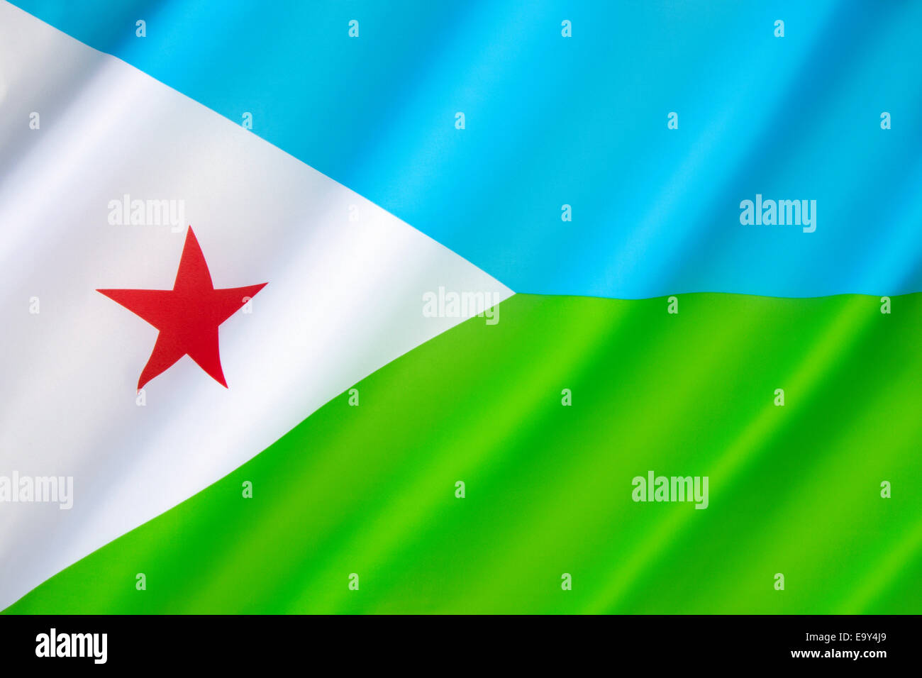 Flag of Djibouti Stock Photo