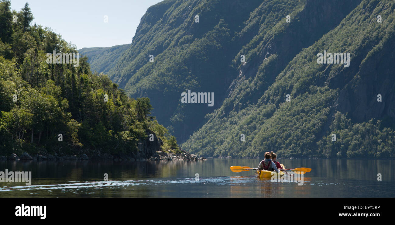 Kayaking in Gros Morne National Park, Trout River Pond, Newfoundland