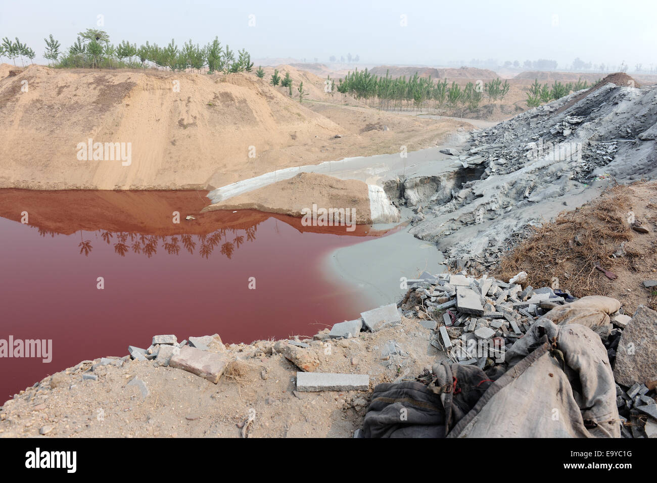 Lingshou pollution Stock Photo