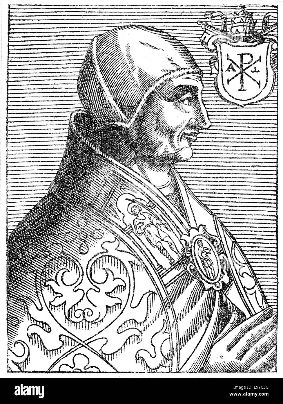 Pope Sergius II, Pope from 844 to 847, Papst Sergius II Stock Photo - Alamy