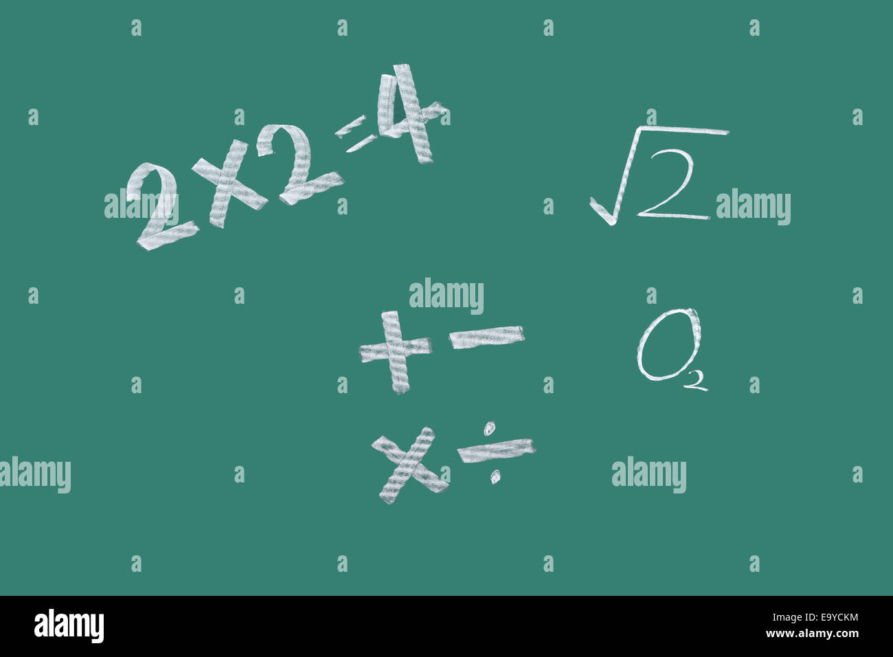 mathematical formula on blackboard Stock Photo
