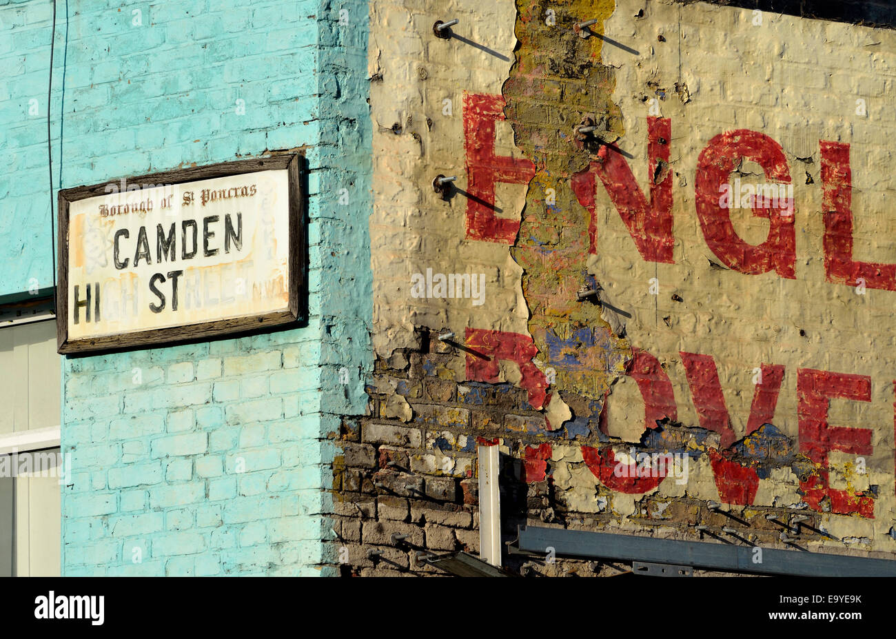 London, England, UK. Flaking paint on Camden High Street Stock Photo