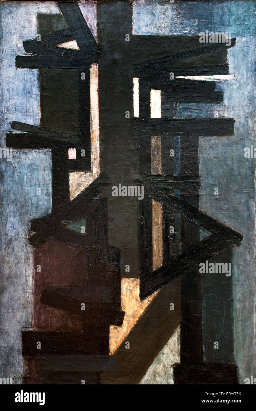 Peinture - painting 1949 Pierre Soulages 1919 - 1940  France French Stock Photo