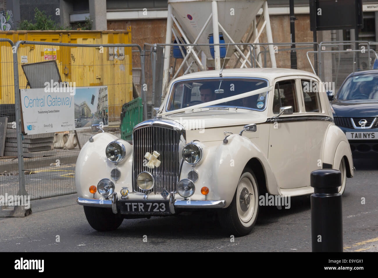 Bentley R Type saloon car in use as a wedding car in Newcastle. This model of car was produced between 1952 and 1955. Stock Photo