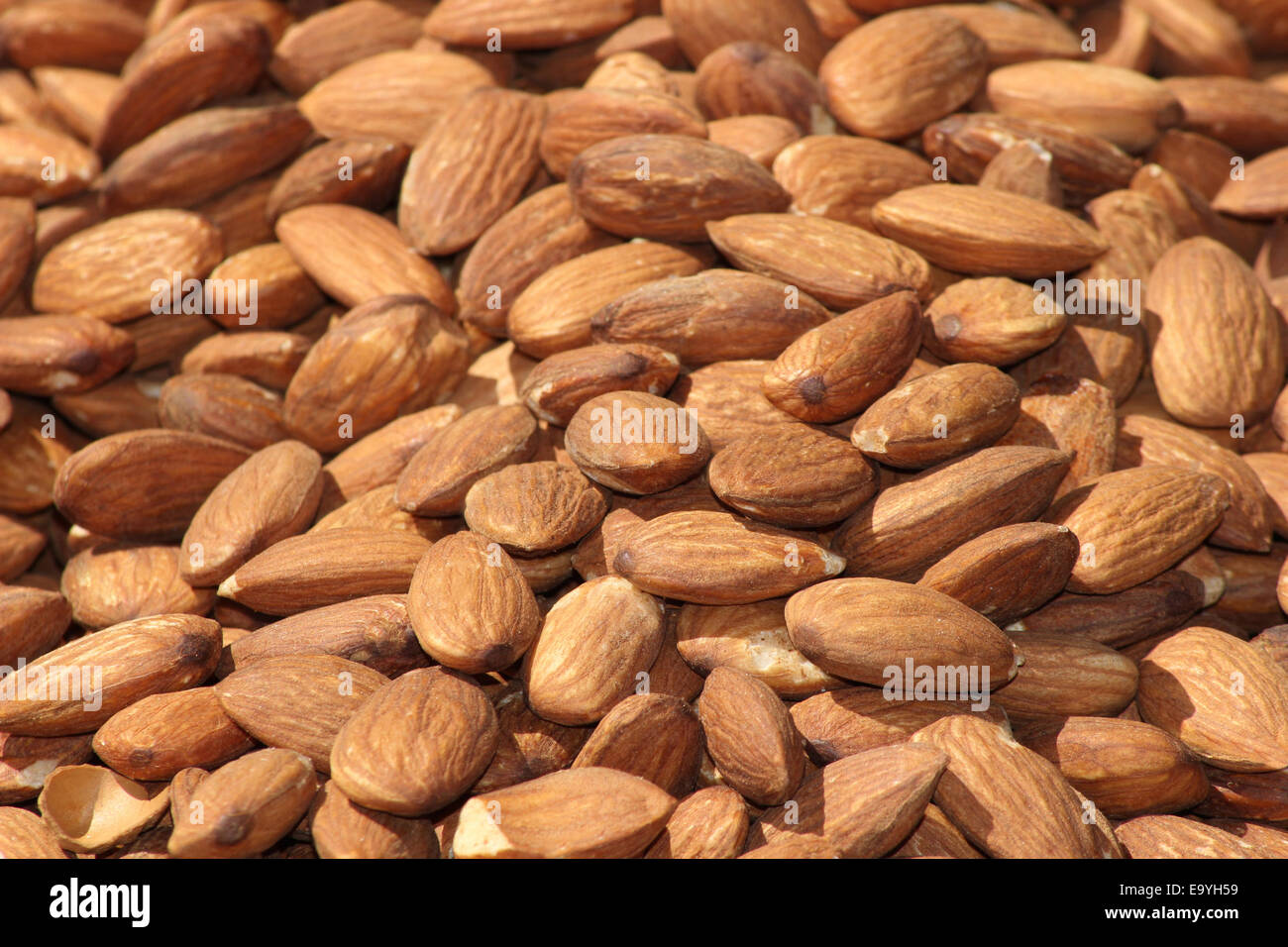 Almonds Close up. Pune, Maharashtra, India Stock Photo