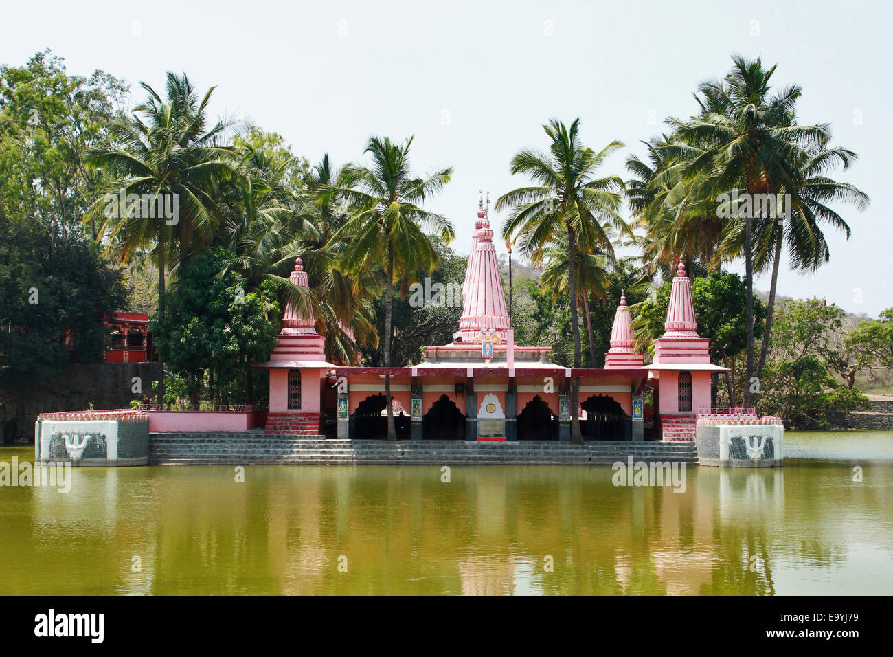 Ramdara (Prabhu Ramchandra's Temple) with waterfront. Loni kalbhor, Pune, Maharashtra, India Stock Photo