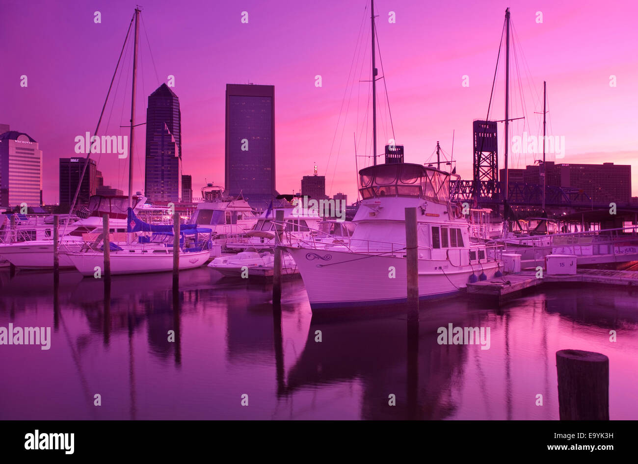 DOWNTOWN SKYLINE SAINT JOHNS RIVER JACKSONVILLE FLORIDA USA Stock Photo
