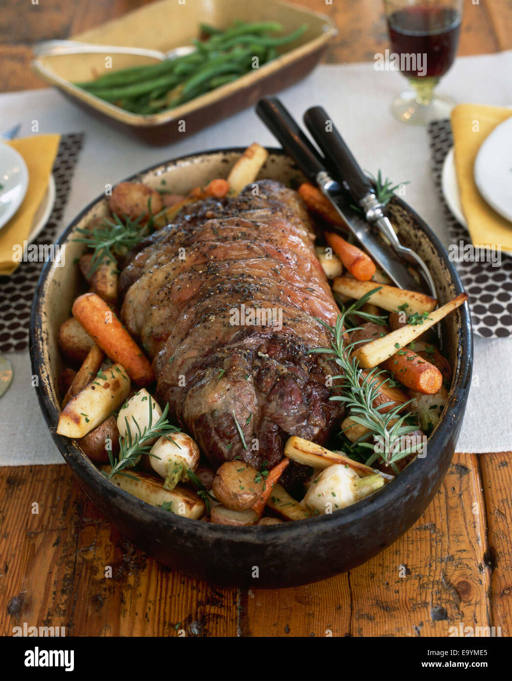 Pot Roast with parsnips and potatoes Stock Photo