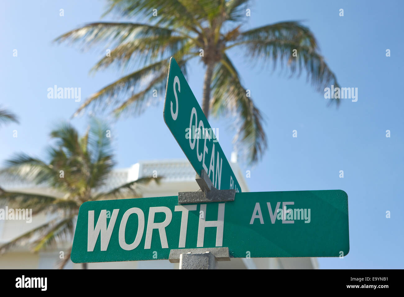 WORTH AVENUE STREET SIGN PALM BEACH FLORIDA USA Stock Photo Alamy