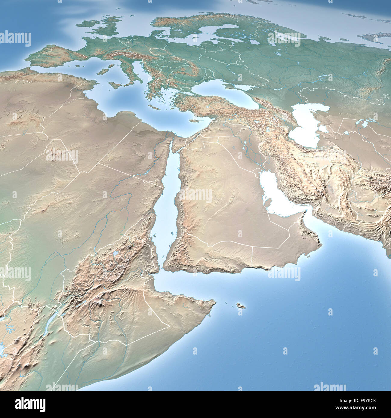 Near East from Egypt to Pakistan Stock Photo