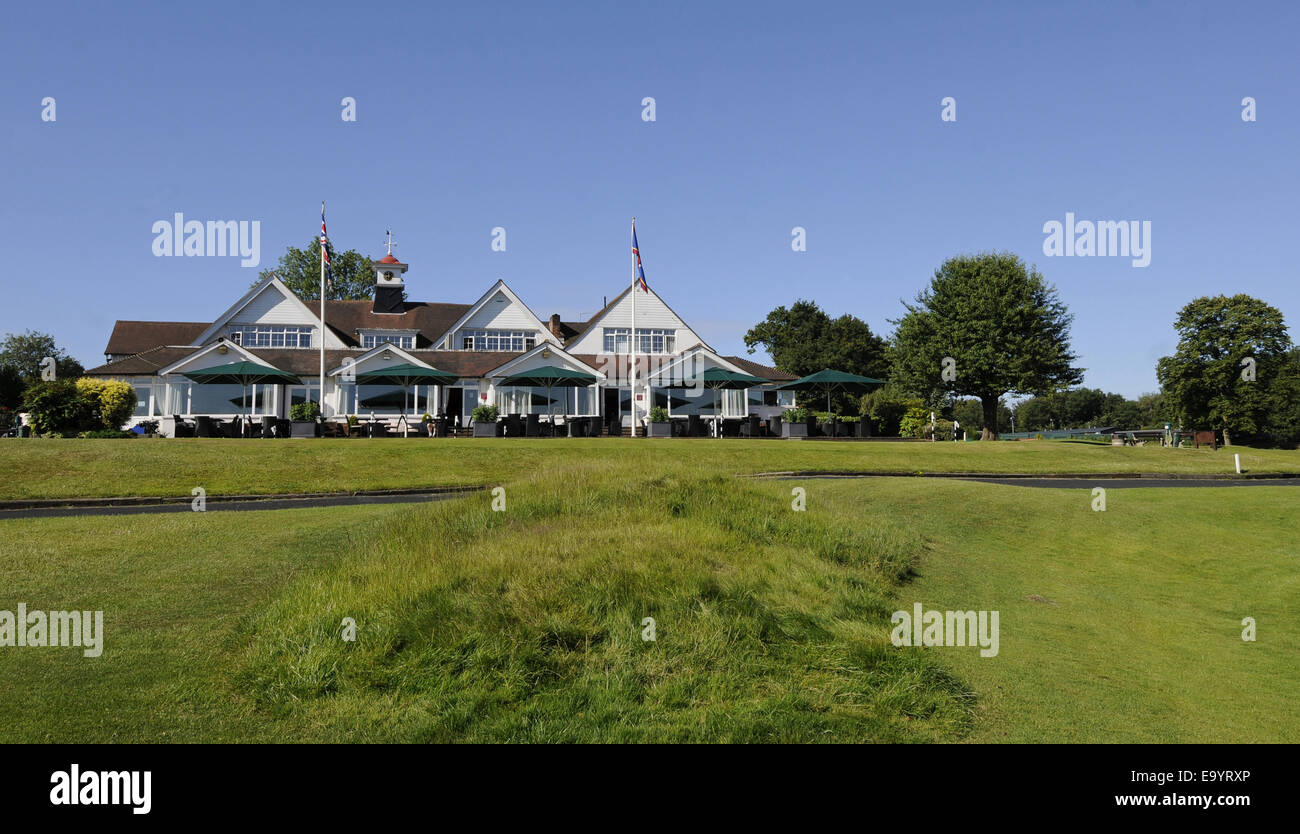 View from 11th Green on West Course to the Clubhouse Sundridge Park Golf Club Bromley Kent England Stock Photo