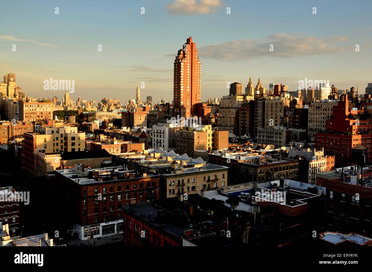 NYC Late afternoon view looking east over the rooftops of Manhattan's