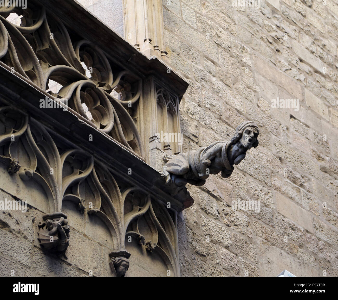 Spain. Catalonia. Barcelona. Gargolye on the Palau de la Generalitat, by Pere Johan (1397-1458). Gothic. Bishop street. Stock Photo