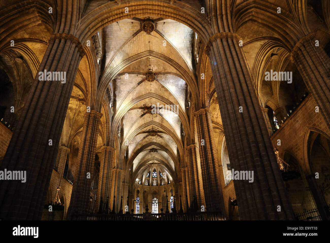 Spain. Catalonia. Barcelona Cathedral. Inside. 13th century. Stock Photo