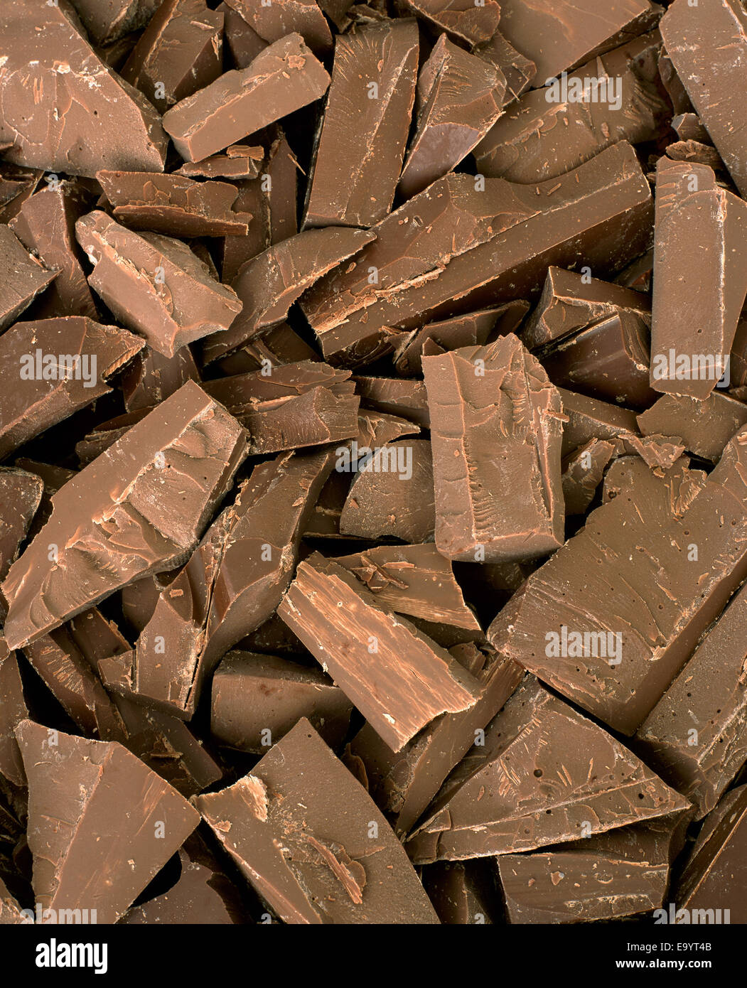 pile of pieces of chocolate Stock Photo