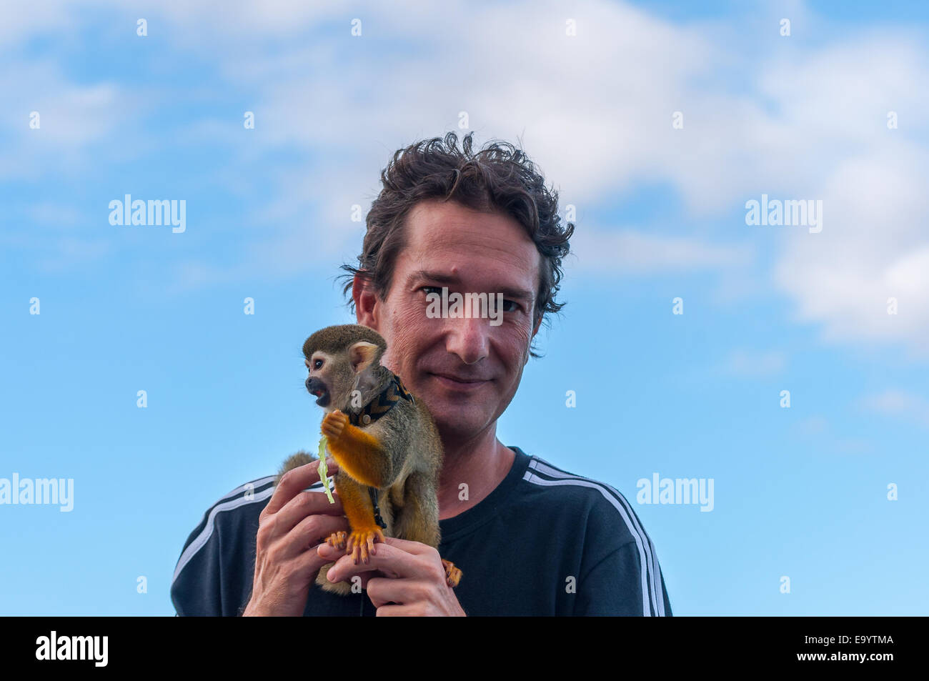 Portrait of me and my monkey Stock Photo
