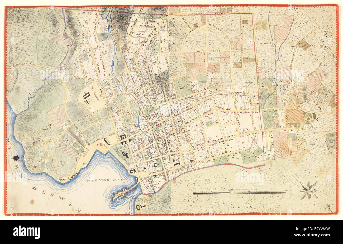 Vintage map van diemens land map hires stock photography and images