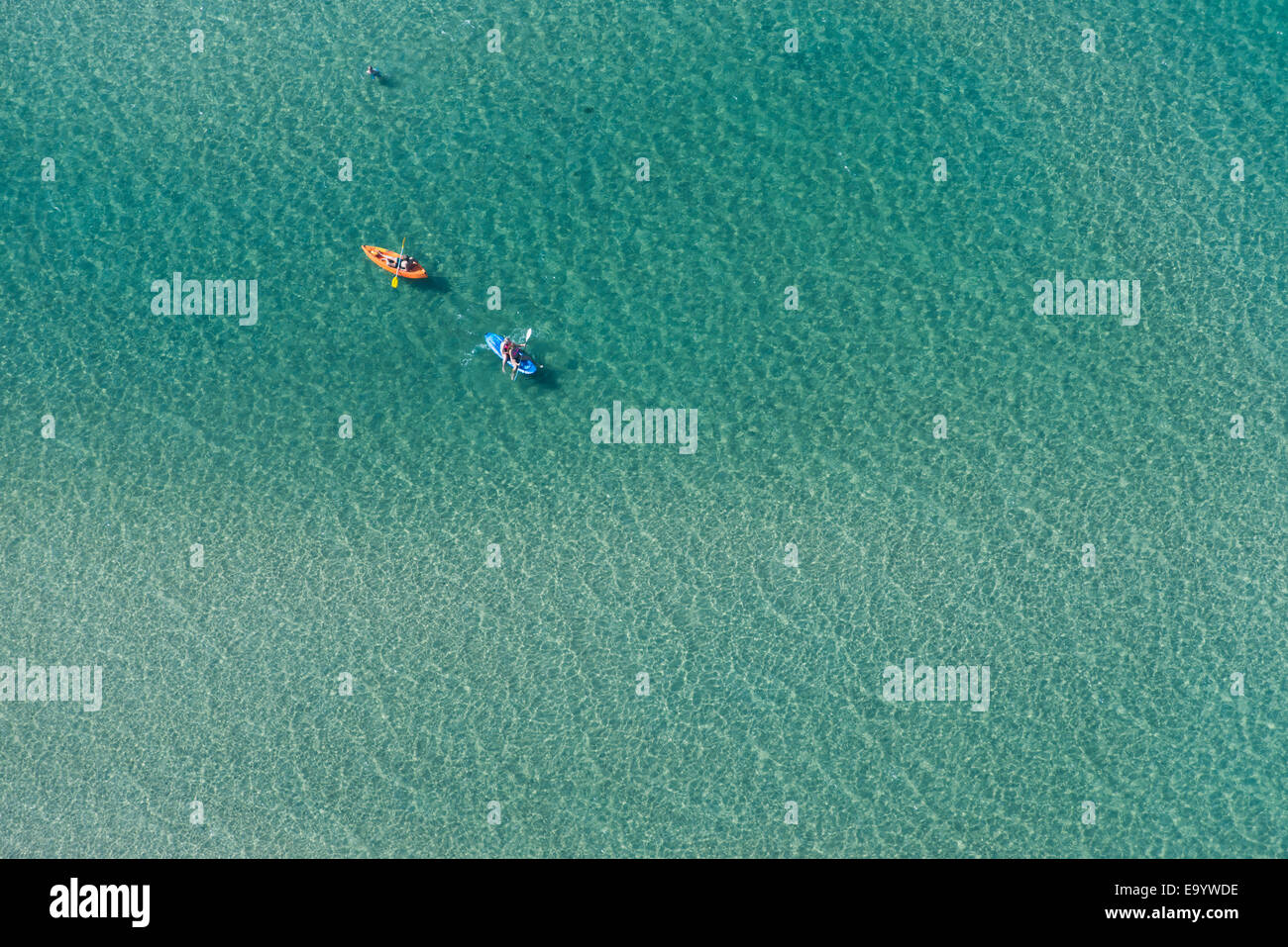 Aerial view of two sea kayaks, Melbourne, Victoria, Australia Stock Photo