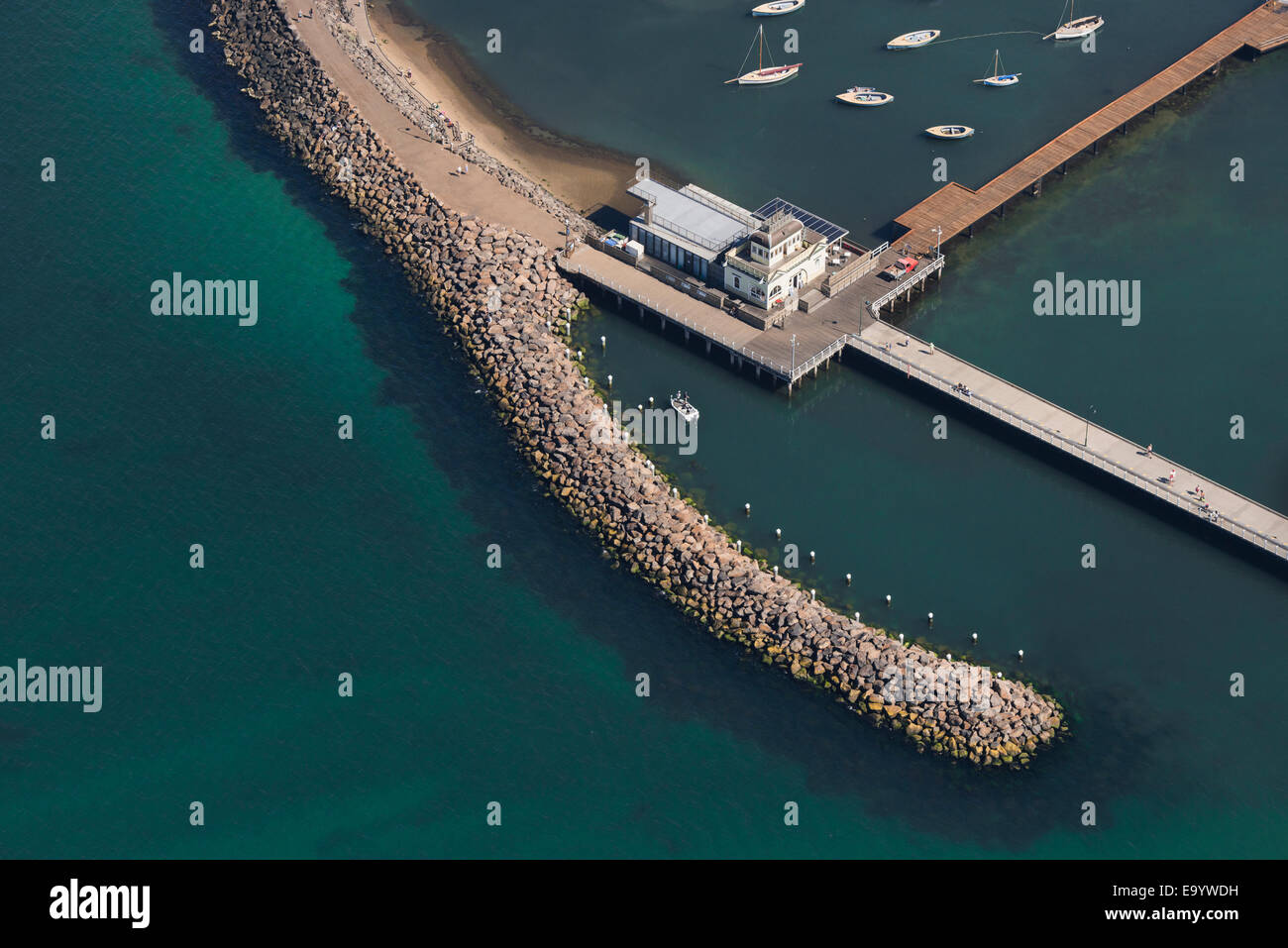 Aerial view of St Kilda pier, Melbourne, Victoria, Australia Stock Photo