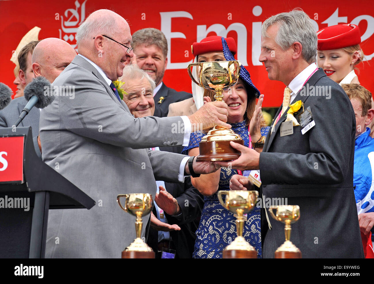 Flemington Racecourse, Melbourne, Australia. 04th Nov, 2014. PROTECTIONIST (GER) owner Dr