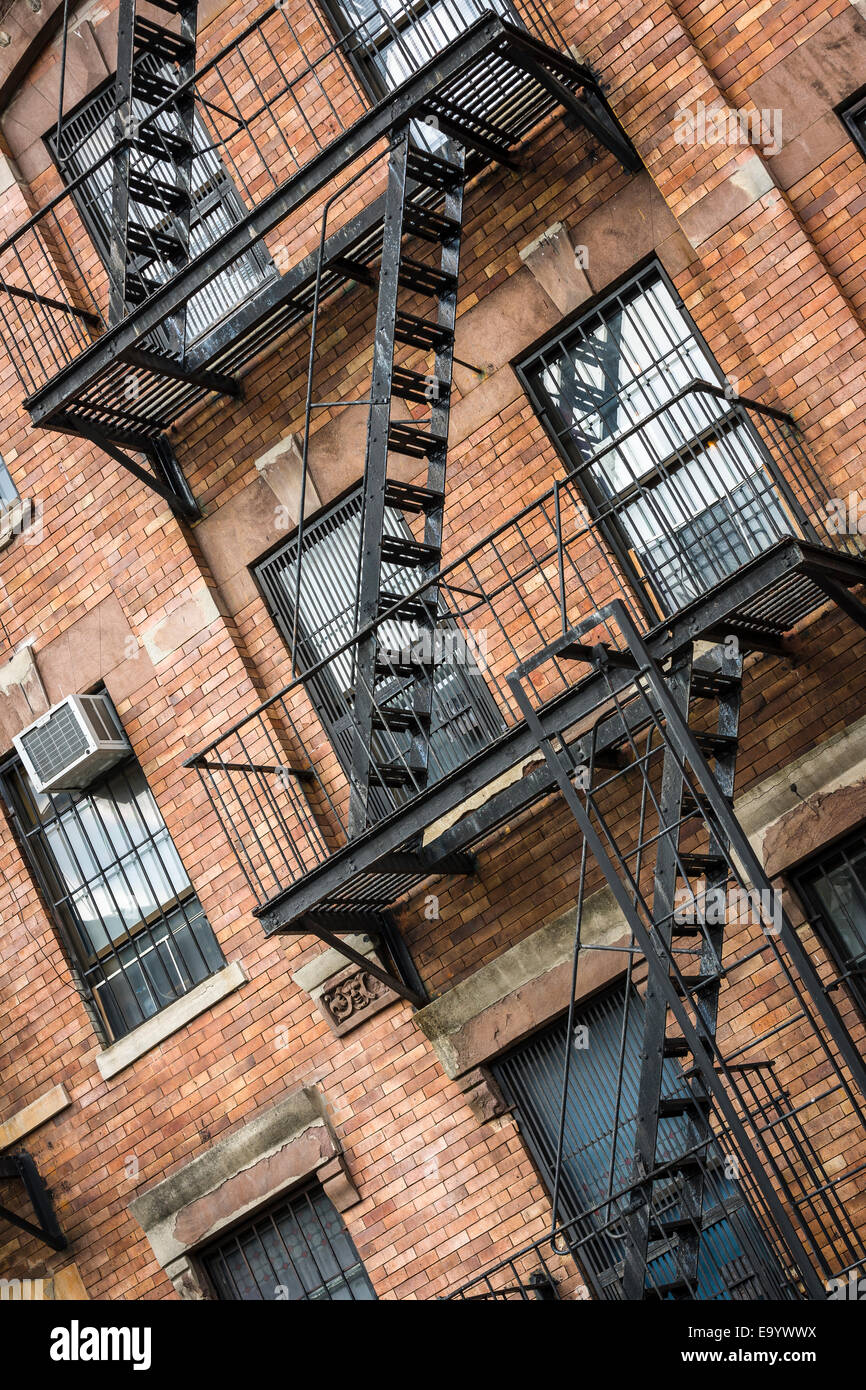 New York Fire Escape Stock Photo Alamy