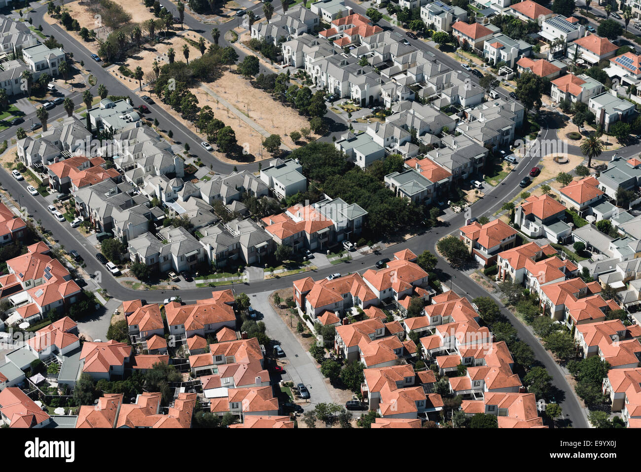 Aerial view of housing estate, Port Melbourne, Melbourne, Victoria, Australia Stock Photo
