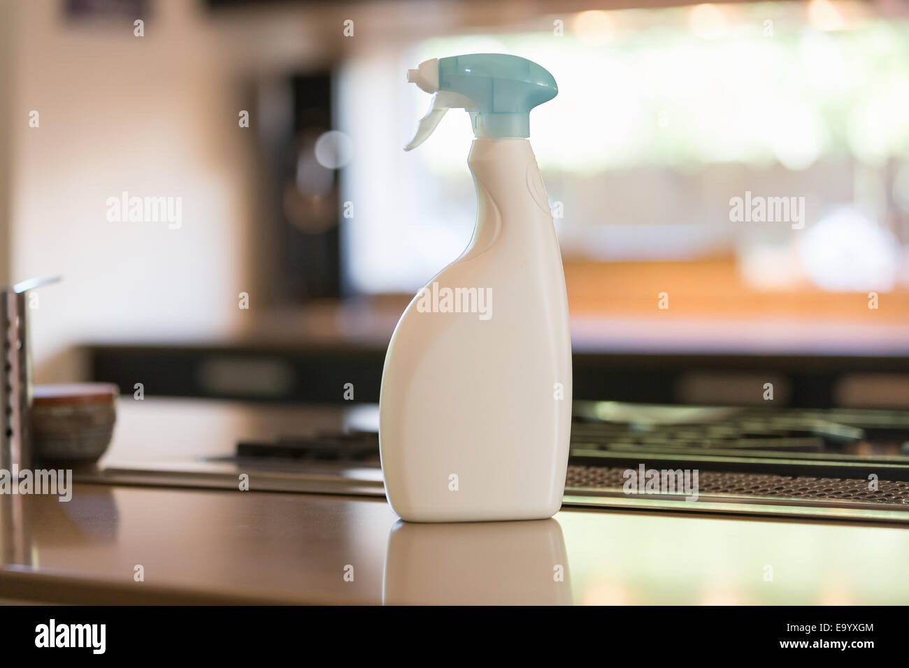 Cleaning home with green cleaning products Stock Photo